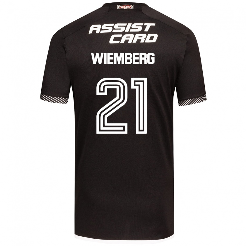 Kandiny Bambino Maglia Erick Wiemberg #21 Nero Bianco Kit Gara Away 2024/25 Maglietta