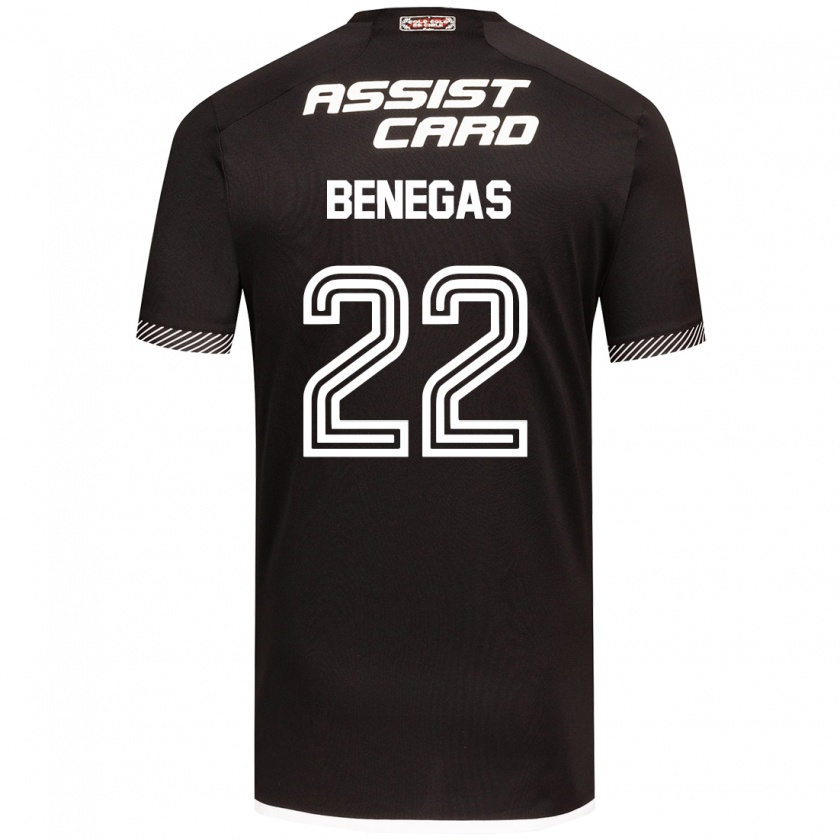 Kandiny Bambino Maglia Leandro Benegas #22 Nero Bianco Kit Gara Away 2024/25 Maglietta