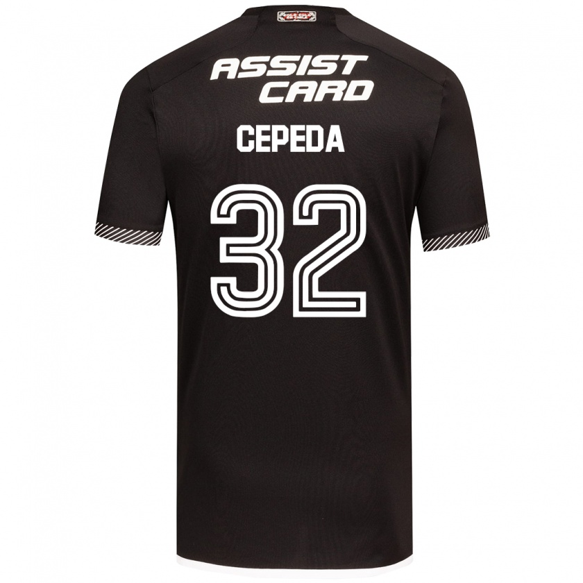 Kandiny Bambino Maglia Lucas Cepeda #32 Nero Bianco Kit Gara Away 2024/25 Maglietta