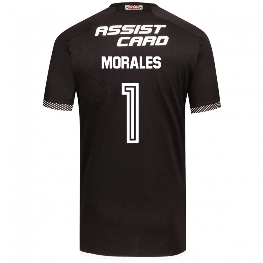 Kandiny Bambino Maglia Benjamin Morales #1 Nero Bianco Kit Gara Away 2024/25 Maglietta