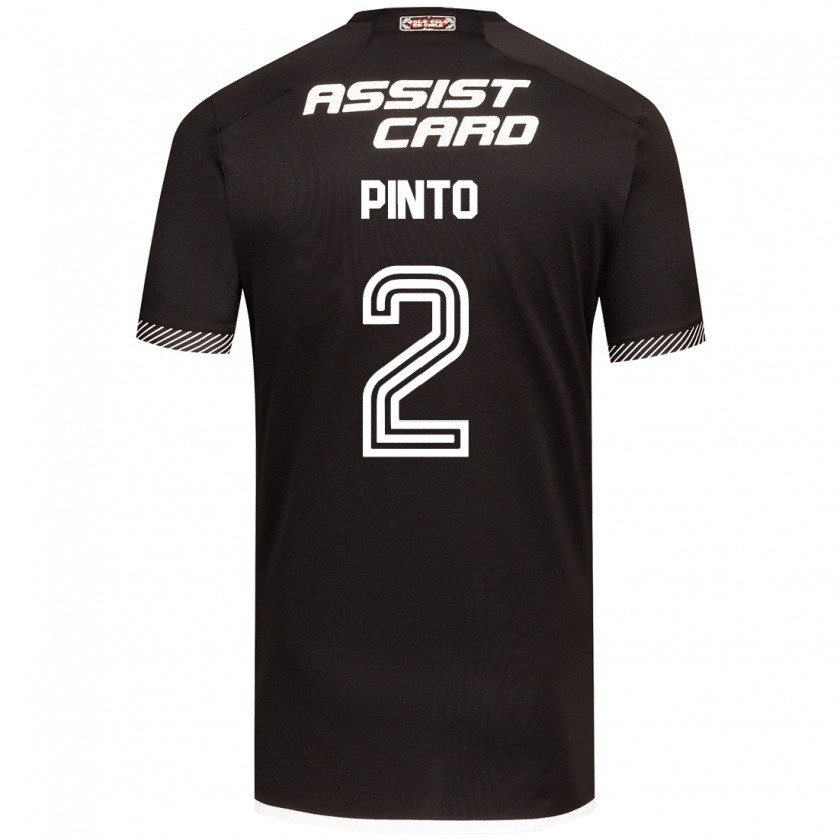 Kandiny Bambino Maglia Matías Pinto #2 Nero Bianco Kit Gara Away 2024/25 Maglietta