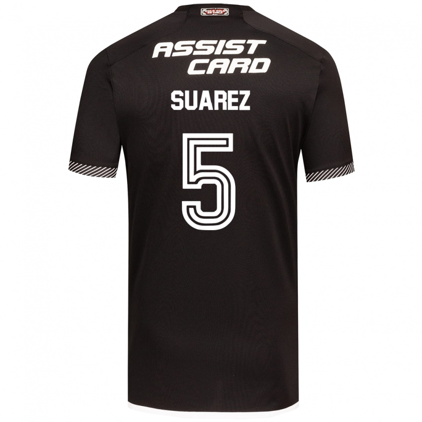 Kandiny Bambino Maglia Nicolás Suarez #5 Nero Bianco Kit Gara Away 2024/25 Maglietta