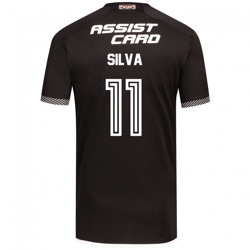 Kandiny Bambino Maglia Martín Silva #11 Nero Bianco Kit Gara Away 2024/25 Maglietta