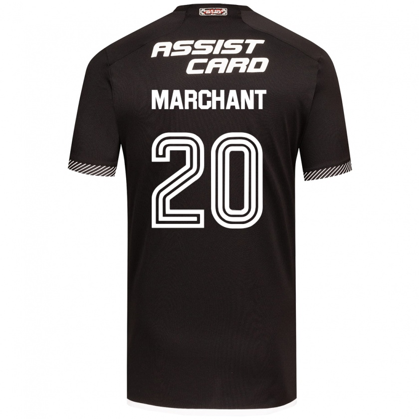 Kandiny Kinderen Francisco Marchant #20 Zwart Wit Uitshirt Uittenue 2024/25 T-Shirt België