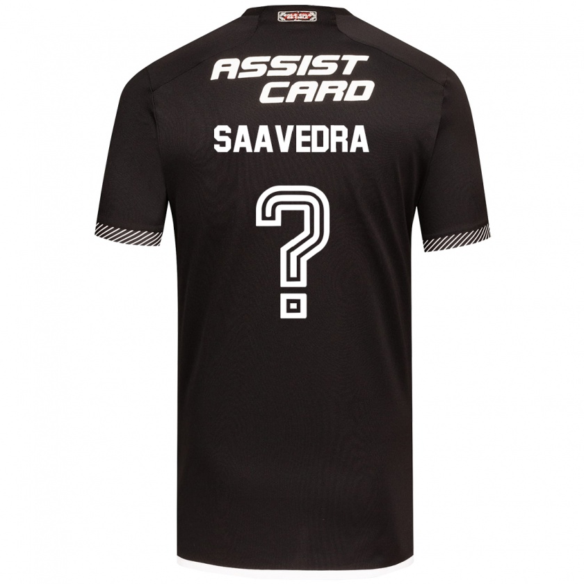 Kandiny Bambino Maglia Danilo Saavedra #0 Nero Bianco Kit Gara Away 2024/25 Maglietta