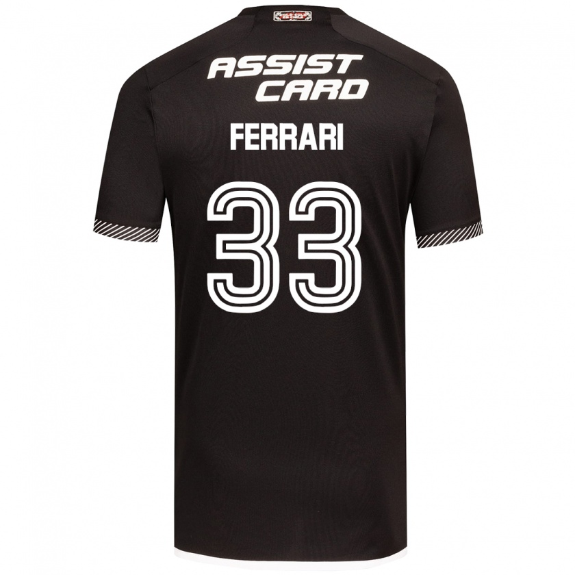 Kandiny Bambino Maglia Matías Ferrari #33 Nero Bianco Kit Gara Away 2024/25 Maglietta