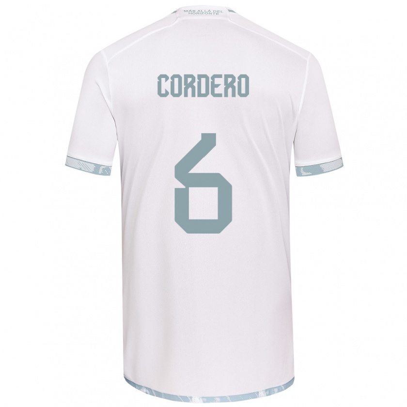 Kandiny Niño Camiseta Renato Cordero #6 Gris Blanco 2ª Equipación 2024/25 La Camisa