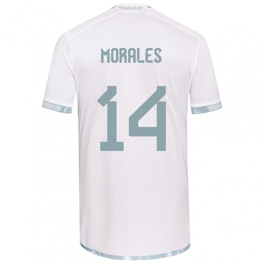 Kandiny Kinder Marcelo Morales #14 Weiß Grau Auswärtstrikot Trikot 2024/25 T-Shirt Österreich