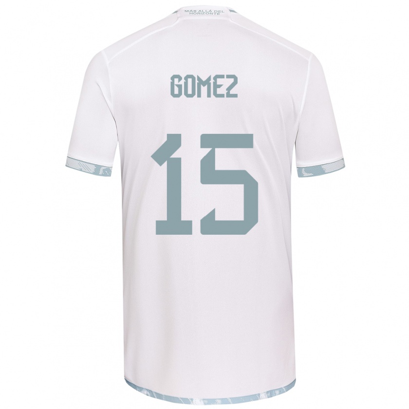 Kandiny Niño Camiseta Juan Pablo Gómez #15 Gris Blanco 2ª Equipación 2024/25 La Camisa