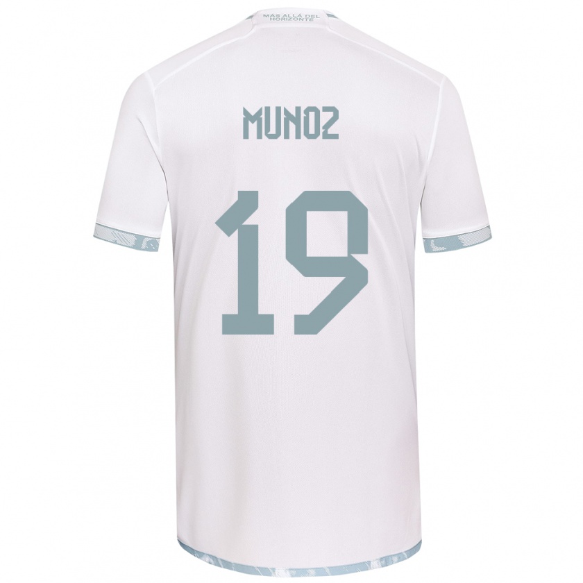 Kandiny Niño Camiseta Cristóbal Muñoz #19 Gris Blanco 2ª Equipación 2024/25 La Camisa