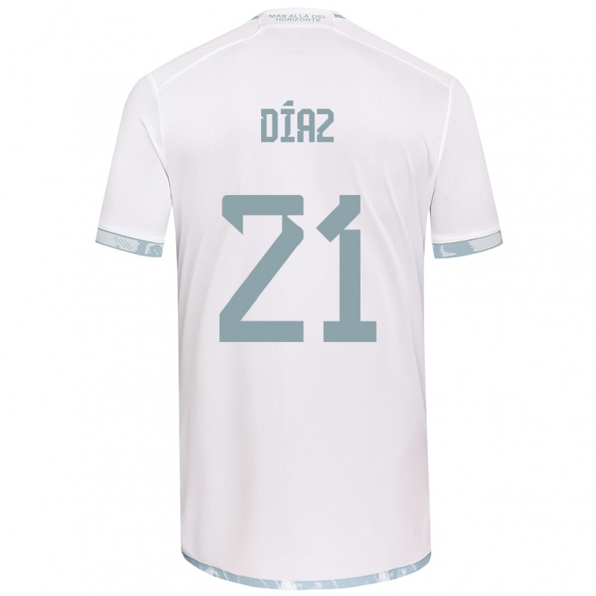 Kandiny Niño Camiseta Marcelo Díaz #21 Gris Blanco 2ª Equipación 2024/25 La Camisa