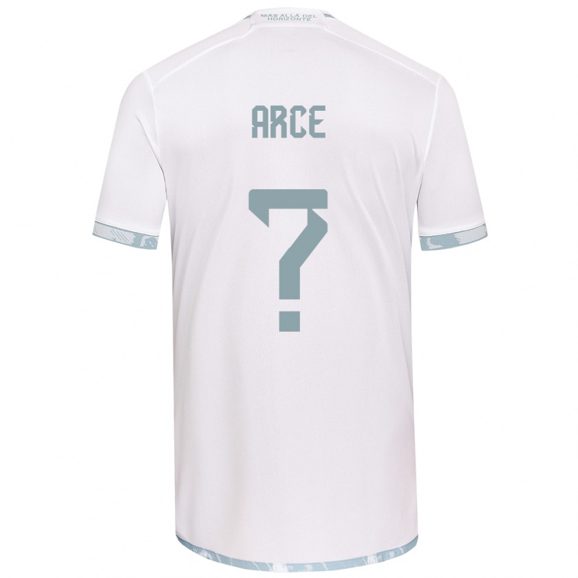 Kandiny Niño Camiseta Agustín Arce #0 Gris Blanco 2ª Equipación 2024/25 La Camisa