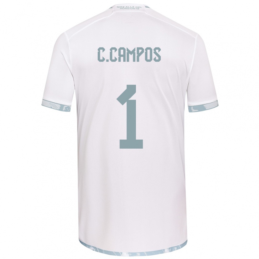 Kandiny Kinderen Cristóbal Campos #1 Wit Grijs Uitshirt Uittenue 2024/25 T-Shirt