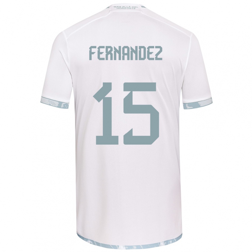 Kandiny Niño Camiseta Vicente Fernández #15 Gris Blanco 2ª Equipación 2024/25 La Camisa