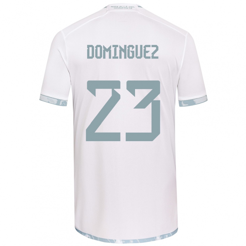 Kandiny Bambino Maglia Nery Domínguez #23 Bianco Grigio Kit Gara Away 2024/25 Maglietta