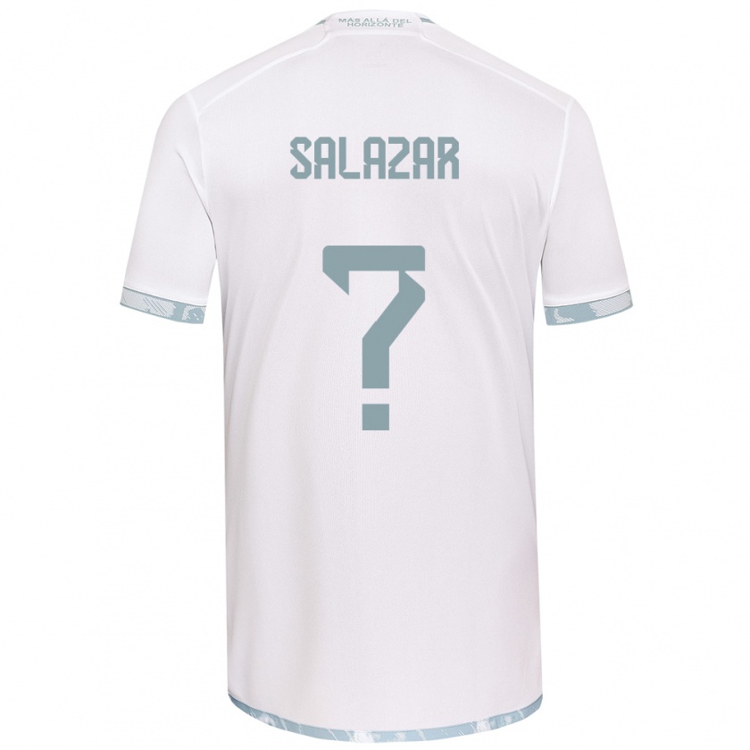 Kandiny Niño Camiseta Yahir Salazar #0 Gris Blanco 2ª Equipación 2024/25 La Camisa