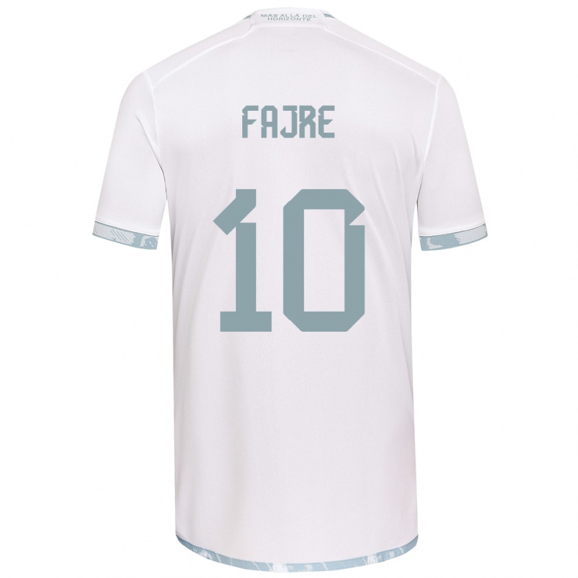 Kandiny Niño Camiseta Nicole Fajre #10 Gris Blanco 2ª Equipación 2024/25 La Camisa