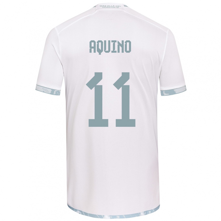 Kandiny Kinder Yisel Aquino #11 Weiß Grau Auswärtstrikot Trikot 2024/25 T-Shirt Österreich