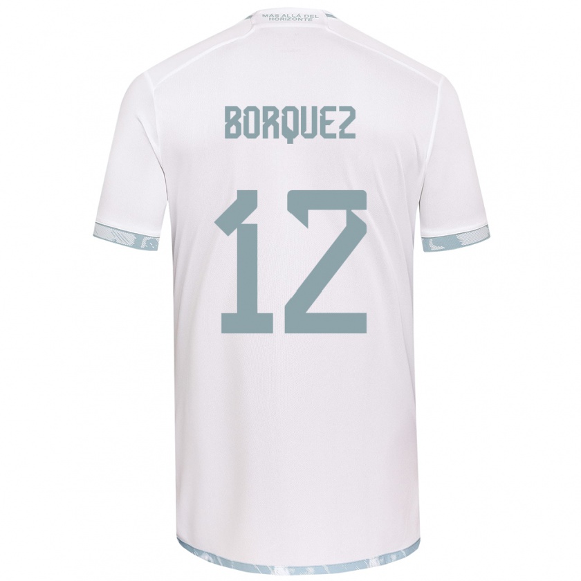 Kandiny Niño Camiseta Gabriela Bórquez #12 Gris Blanco 2ª Equipación 2024/25 La Camisa