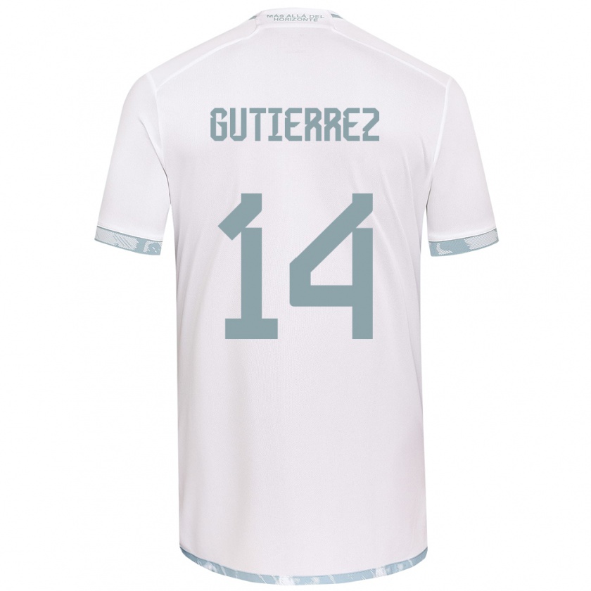 Kandiny Niño Camiseta Ana Gutiérrez #14 Gris Blanco 2ª Equipación 2024/25 La Camisa