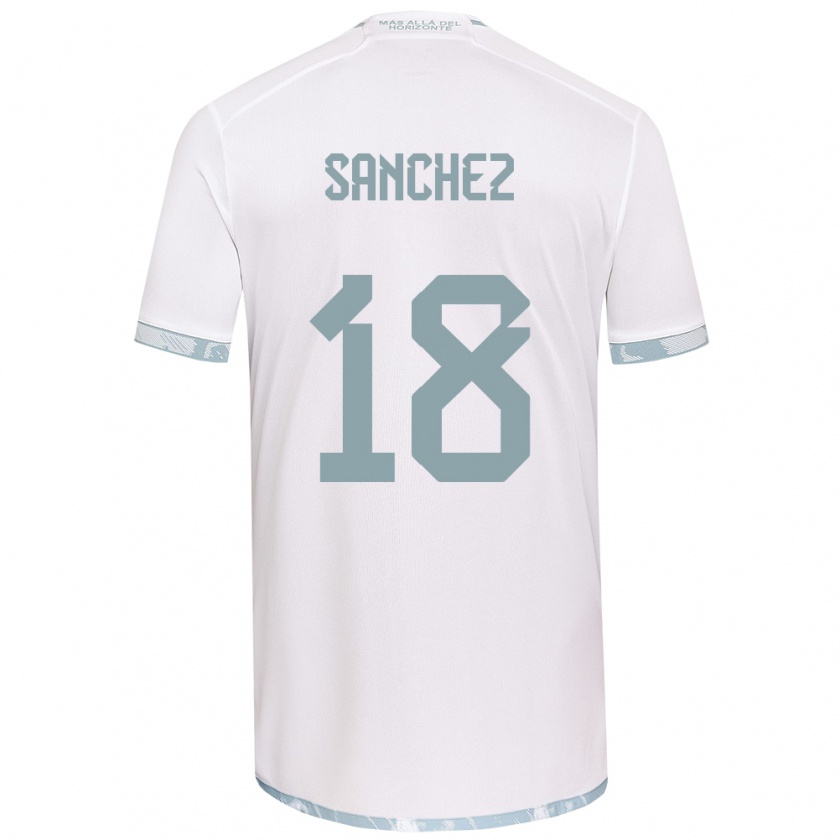 Kandiny Niño Camiseta Bárbara Sánchez #18 Gris Blanco 2ª Equipación 2024/25 La Camisa