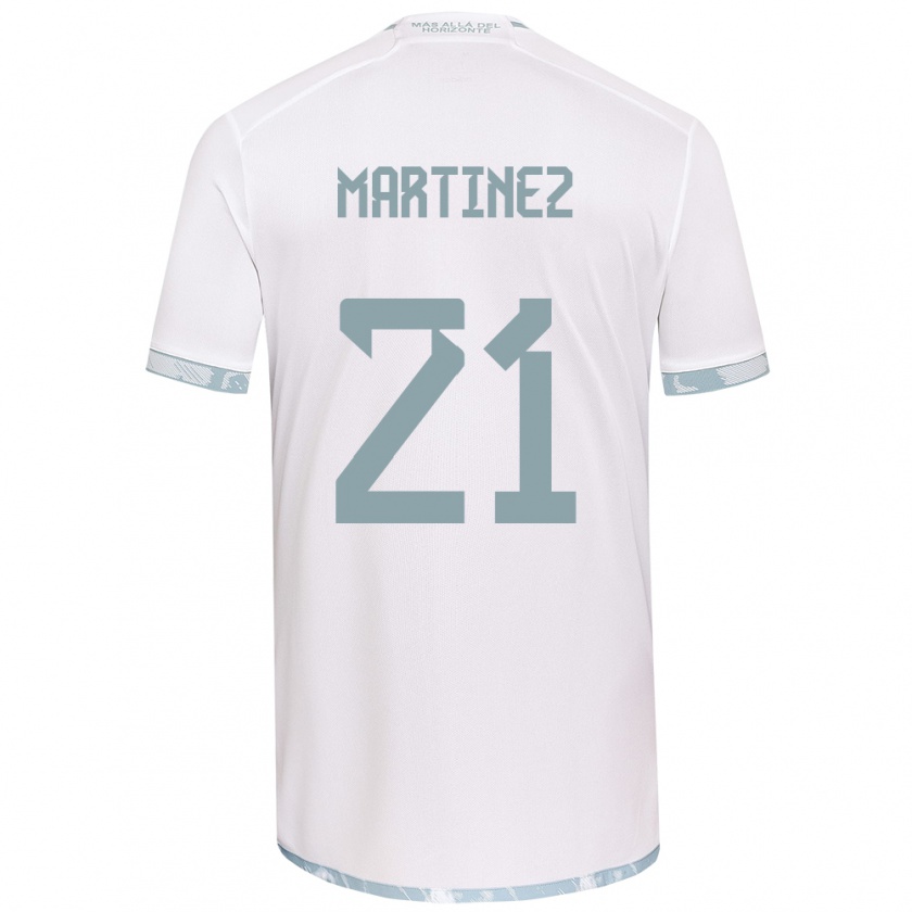 Kandiny Niño Camiseta Maria Martínez #21 Gris Blanco 2ª Equipación 2024/25 La Camisa