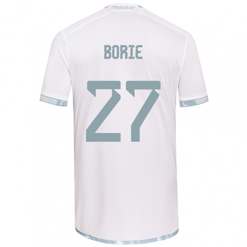 Kandiny Niño Camiseta Emilie Borie #27 Gris Blanco 2ª Equipación 2024/25 La Camisa