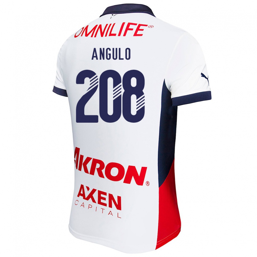 Kandiny Bambino Maglia Ismael Angulo #208 Bianco Rosso Blu Kit Gara Away 2024/25 Maglietta