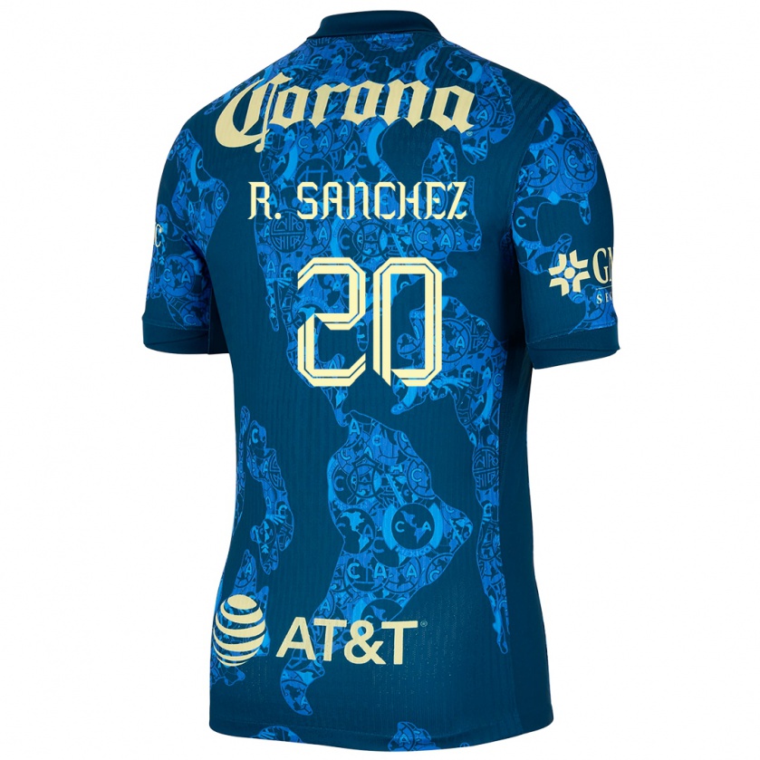 Kandiny Bambino Maglia Richard Sánchez #20 Blu Giallo Kit Gara Away 2024/25 Maglietta