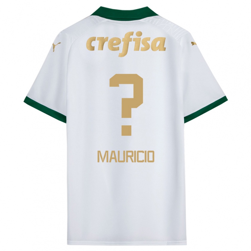 Kandiny Bambino Maglia Mauricio #0 Bianco Verde Kit Gara Away 2024/25 Maglietta