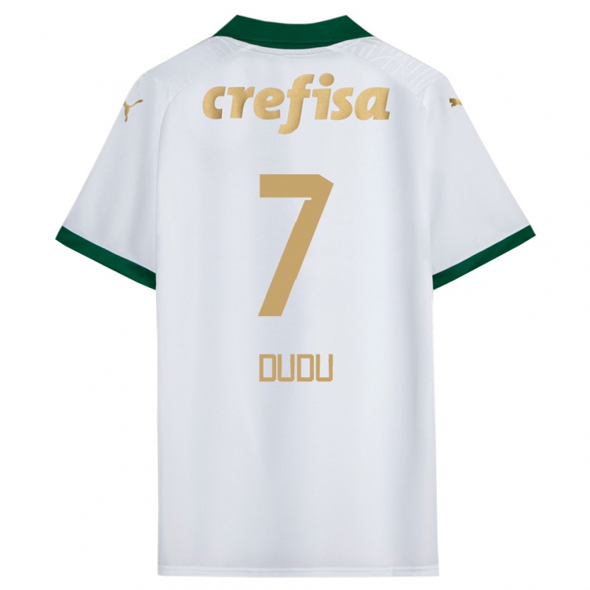 Kandiny Bambino Maglia Dudu #7 Bianco Verde Kit Gara Away 2024/25 Maglietta