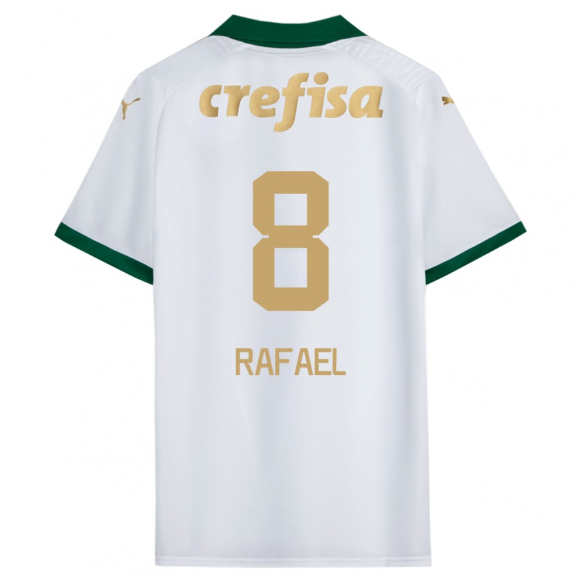 Kandiny Bambino Maglia Zé Rafael #8 Bianco Verde Kit Gara Away 2024/25 Maglietta