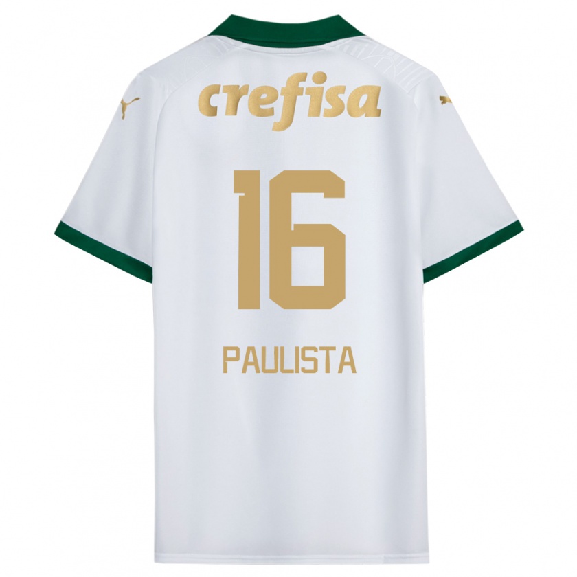 Kandiny Niño Camiseta Caio Paulista #16 Blanco Verde 2ª Equipación 2024/25 La Camisa México