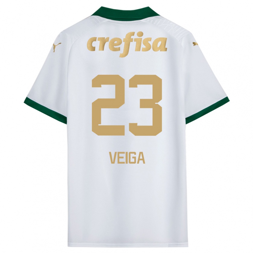 Kandiny Kinderen Raphael Veiga #23 Wit Groen Uitshirt Uittenue 2024/25 T-Shirt