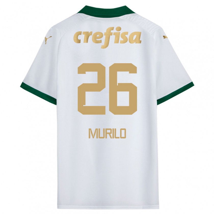 Kandiny Niño Camiseta Murilo #26 Blanco Verde 2ª Equipación 2024/25 La Camisa México