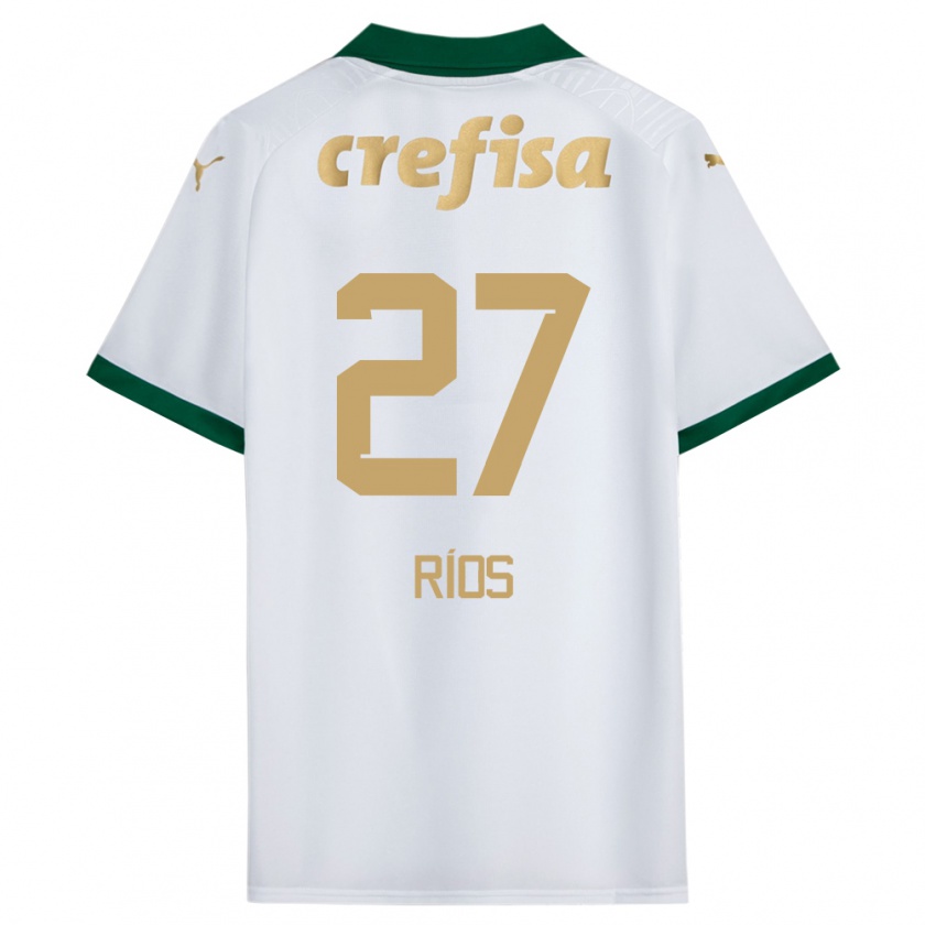 Kandiny Niño Camiseta Richard Ríos #27 Blanco Verde 2ª Equipación 2024/25 La Camisa México