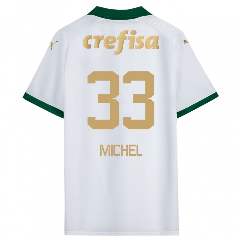 Kandiny Bambino Maglia Michel #33 Bianco Verde Kit Gara Away 2024/25 Maglietta