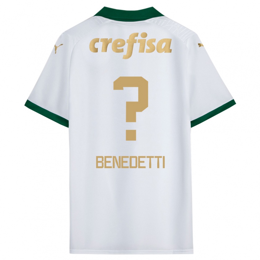 Kandiny Kinderen Luis Benedetti #0 Wit Groen Uitshirt Uittenue 2024/25 T-Shirt