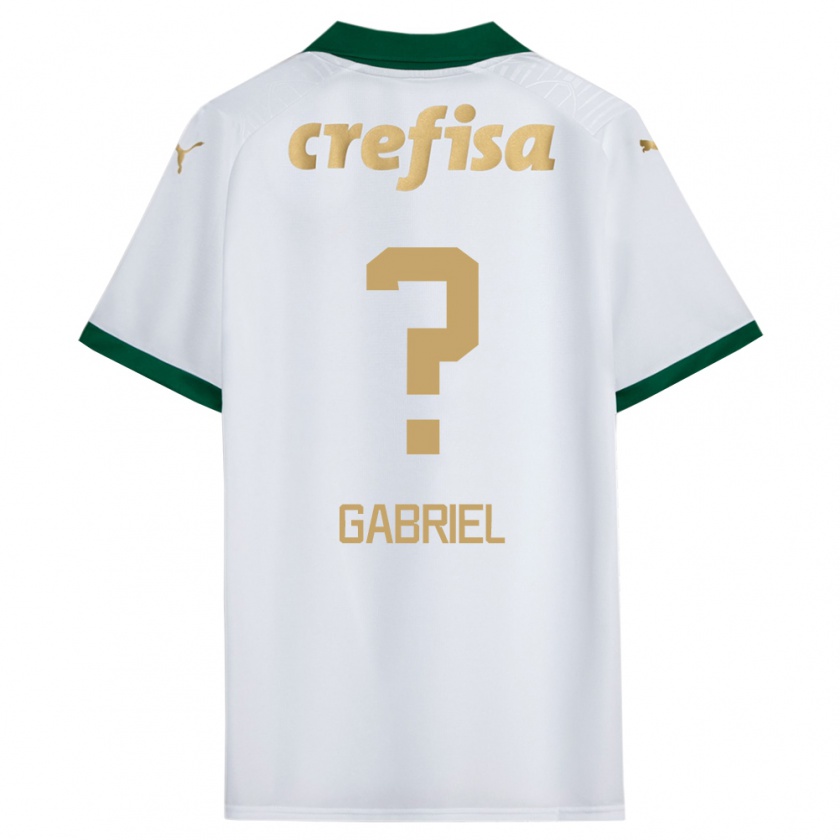 Kandiny Bambino Maglia Arthur Gabriel #0 Bianco Verde Kit Gara Away 2024/25 Maglietta