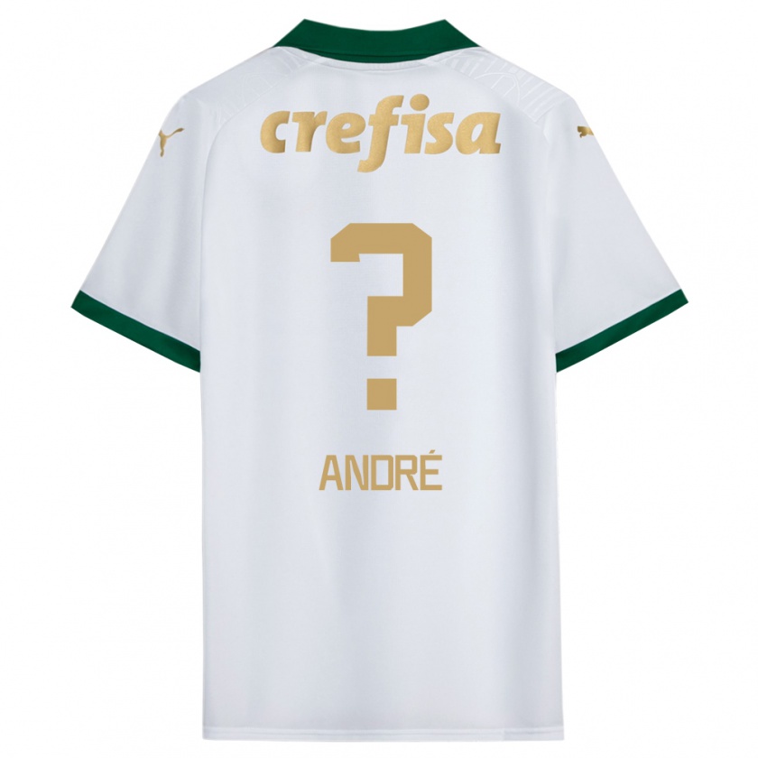 Kandiny Bambino Maglia Vitor André #0 Bianco Verde Kit Gara Away 2024/25 Maglietta