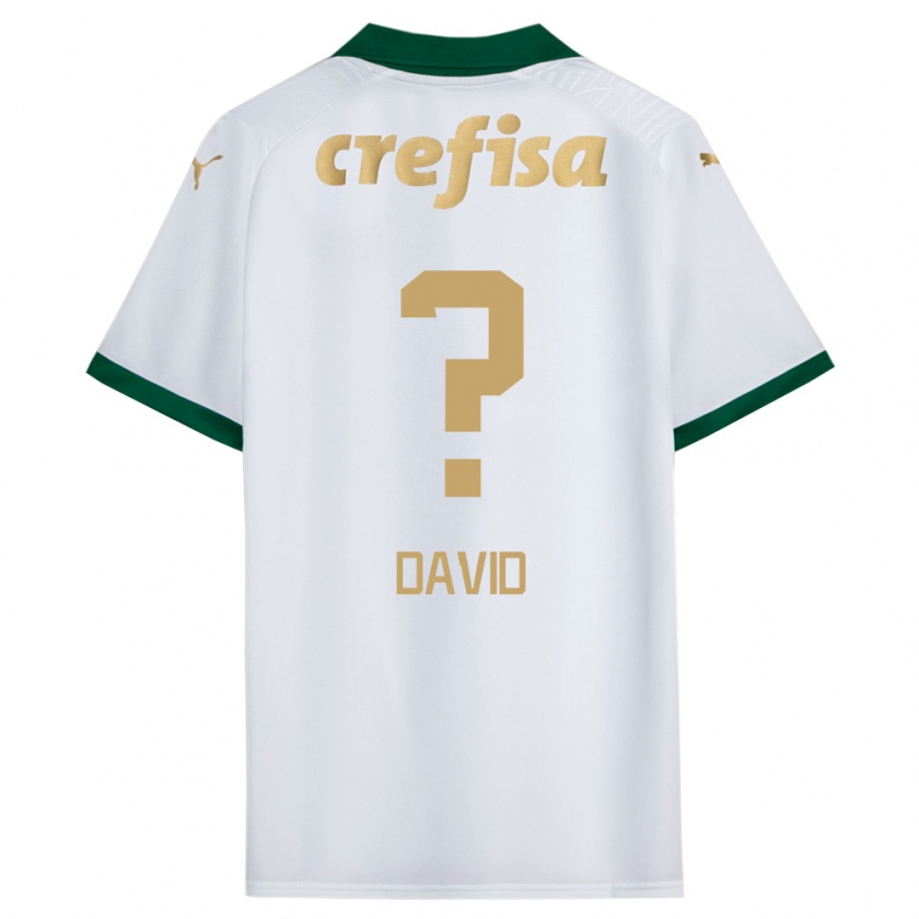 Kandiny Bambino Maglia David #0 Bianco Verde Kit Gara Away 2024/25 Maglietta