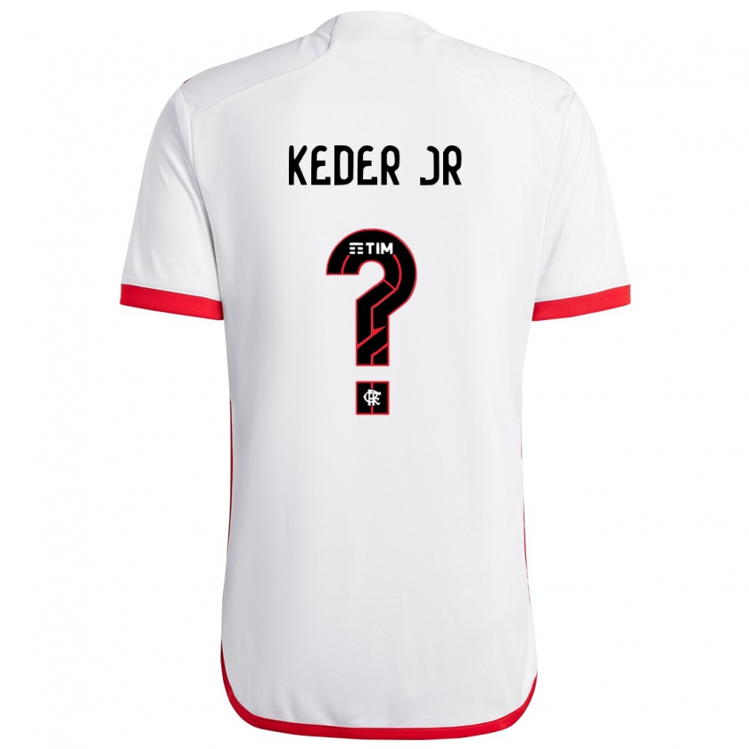 Kandiny Bambino Maglia Keder Jr #0 Bianco Rosso Kit Gara Away 2024/25 Maglietta