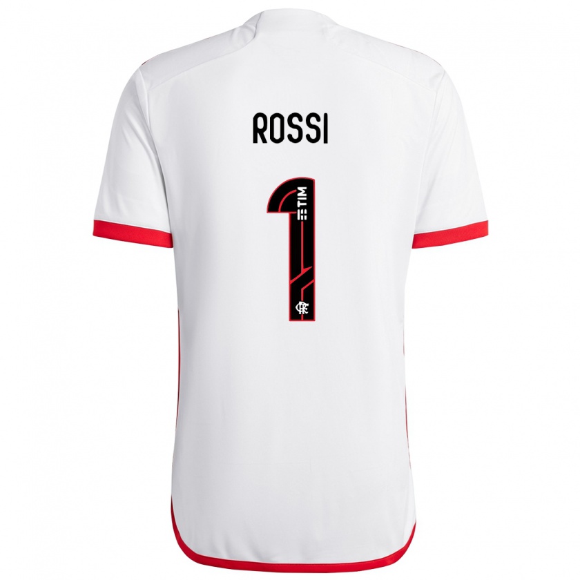 Kandiny Bambino Maglia Agustín Rossi #1 Bianco Rosso Kit Gara Away 2024/25 Maglietta