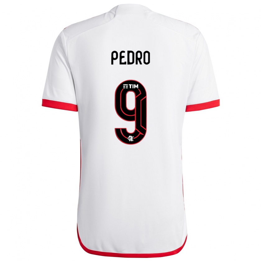 Kandiny Bambino Maglia Pedro #9 Bianco Rosso Kit Gara Away 2024/25 Maglietta