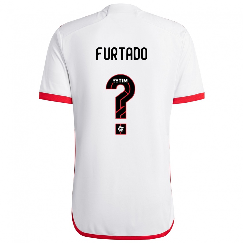 Kandiny Bambino Maglia Lucas Furtado #0 Bianco Rosso Kit Gara Away 2024/25 Maglietta