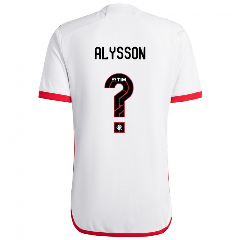 Kandiny Bambino Maglia Alysson #0 Bianco Rosso Kit Gara Away 2024/25 Maglietta