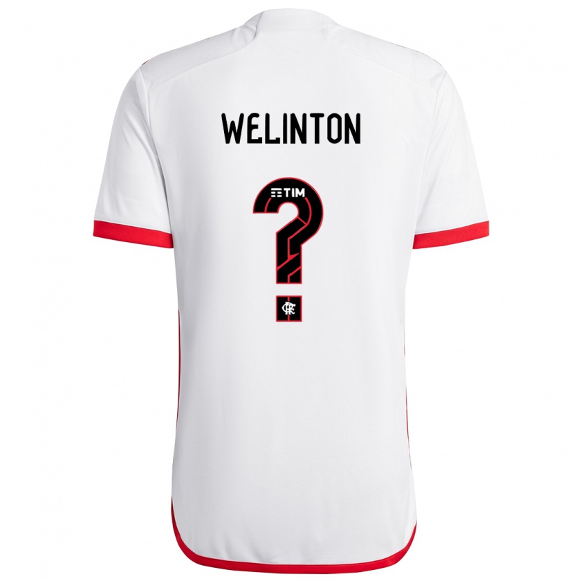 Kandiny Bambino Maglia Zé Welinton #0 Bianco Rosso Kit Gara Away 2024/25 Maglietta