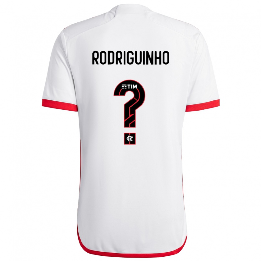 Kandiny Bambino Maglia Rodriguinho #0 Bianco Rosso Kit Gara Away 2024/25 Maglietta