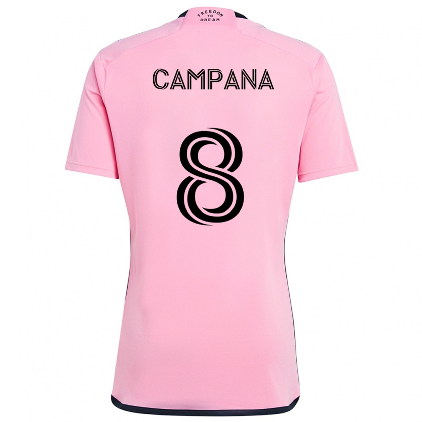 Kandiny Hombre Camiseta Leonardo Campana #8 Rosa 1ª Equipación 2024/25 La Camisa