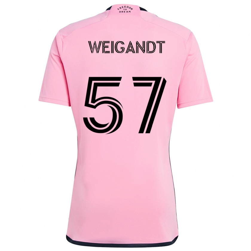 Kandiny Hombre Camiseta Marcelo Weigandt #57 Rosa 1ª Equipación 2024/25 La Camisa